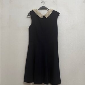 Betsey Johnson Black Dress with Pearl Collar